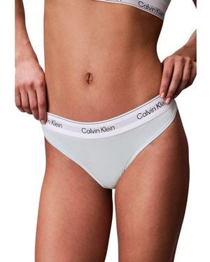 Calvin Klein Green Cotton Pantie - White