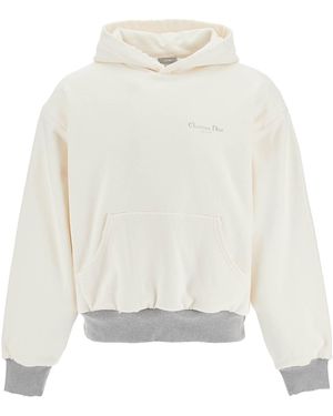Dior Distressed Hoodie With Hood - White