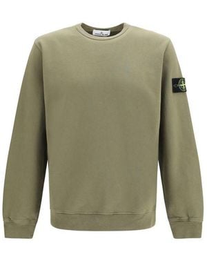 Stone Island Bicolor Cotton Sweatshirt - Green