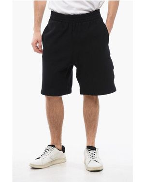 Burberry Cotton Shorts With Edk Patch - Black