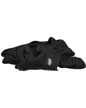 U.S. POLO ASSN. Black Wool Men's Scarf