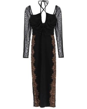 Self-Portrait Self Portrait Midi Dress With Cut-out - Black