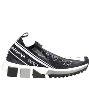 Dolce & Gabbana Black White Sorrento Low Top Sneakers Shoes