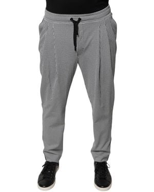 Dolce & Gabbana Houndstooth Skinny Dress Trousers - Grey