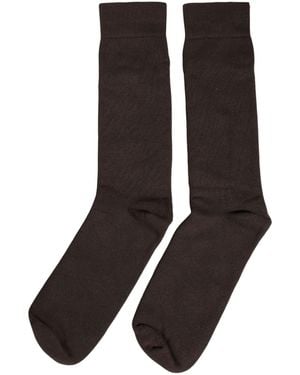 Dolce & Gabbana Dark Brown Cotton Over The Calf Accessory Socks