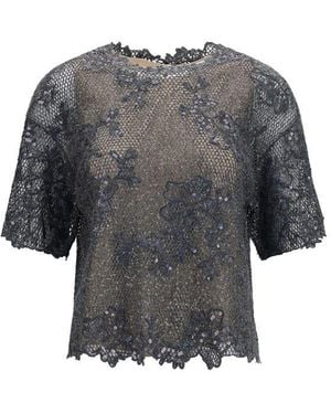 Brunello Cucinelli Gray Mohair Pattern Shirt