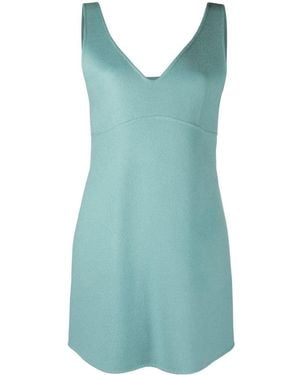 P.A.R.O.S.H. Stud-Detail Wool Mini Dress - Blue
