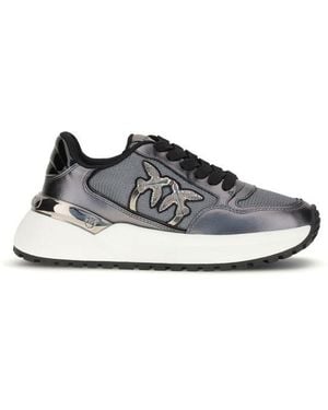 Pinko Calf Leather Bos Taurus Athletic Sneakers - Gray