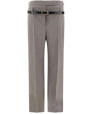 パンツ PRADA Melange Cappuccino Polyester Blend Palazzo Pant Prada Melange Cappuccino Polyester Blend Palazzo Pant in