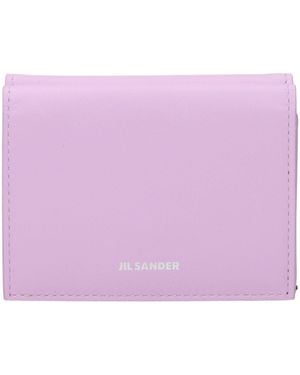 Jil Sander Pink Leather Wallet - Purple