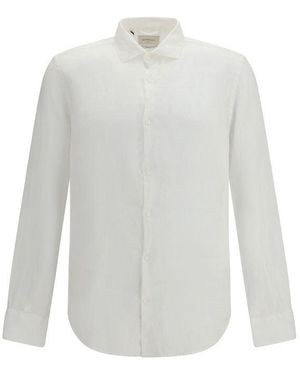 Brooksfield White Linen Dress Shirt