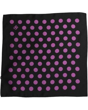 Dolce & Gabbana Purple Black Polka Dot Square Foulard Scarf