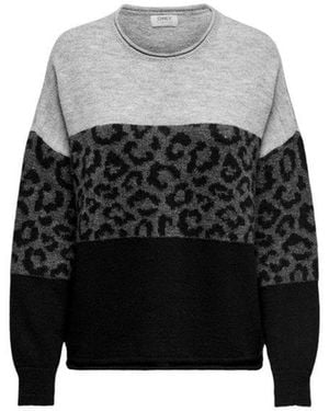 ONLY Grey Marabou Sweatshirt - Black