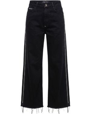 Philipp Plein Black Cotton Pant - Blue