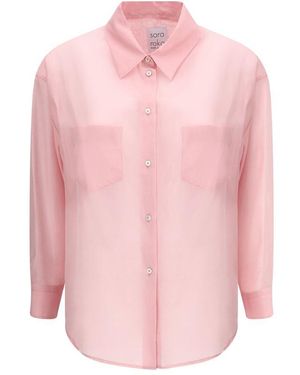 Sara Roka Semi-Sheer Shirt - Pink