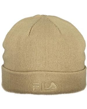 Fila Beige Acrylic Men's Cap - Natural