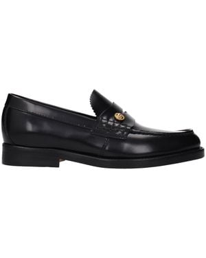 Versace Leather Loafers - Black