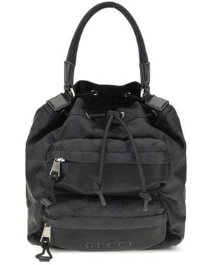 Gucci Nylon Bucket Bag - Black