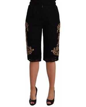 Dolce & Gabbana Elegant Knee Length Designer Shorts - Black
