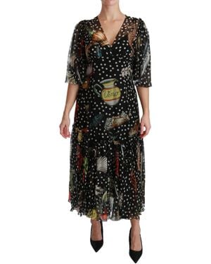 Dolce & Gabbana Sea Fish Sicily A-line Shift Dress - Black