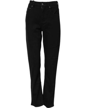 Dolce & Gabbana Black Boyfriend Cotton Mid Waist Denim Jeans