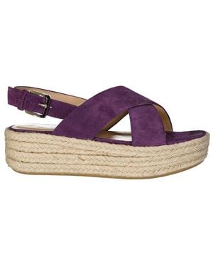 Sergio Rossi Leather Espadrilles - Purple