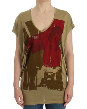 CoSTUME NATIONAL Print Ss Top Green Sig12534 - Multicolour