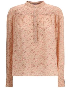 Kristina Ti Light Pink Silk Pattern Shirt