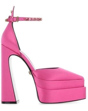 Versace Silk Satin Court Shoes - Pink