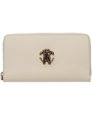 Roberto Cavalli Wallet/Ivory Leather - Natural