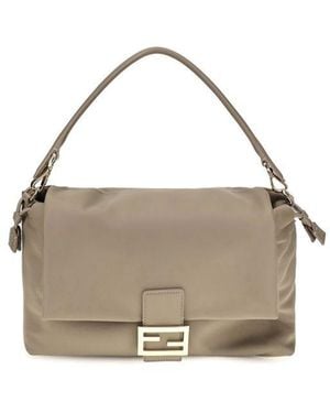 Fendi Beige Calf Leather Bos Taurus Shoulder Bag - Multicolour