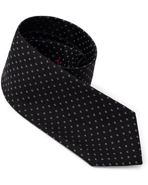 Jil Sander Blue Silk Tie - Black
