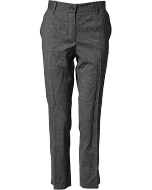 Dolce & Gabbana Check Tartan Virginwool Dress Pants Virgin Wool - Gray