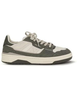 Axel Arigato Bicolour Calf Leather Bos Taurus Low Top Trainers - White