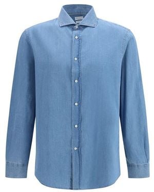Brunello Cucinelli Blue Denim Shirt