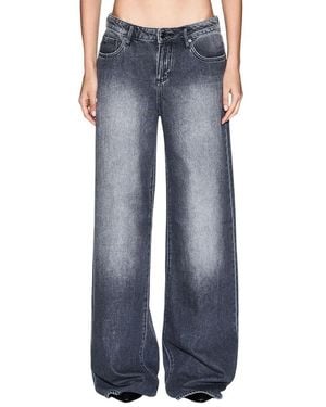 ARMANI EXCHANGE Grey Cotton Relaxed Fit Jeans - Blue