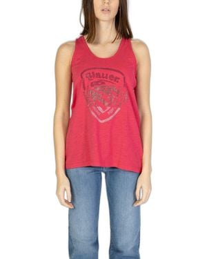Blauer Pink Cotton Tank Tops - Red