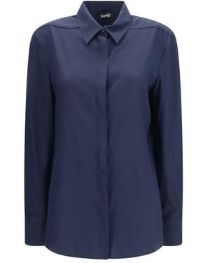 Ella Blue Silk Dress Shirt