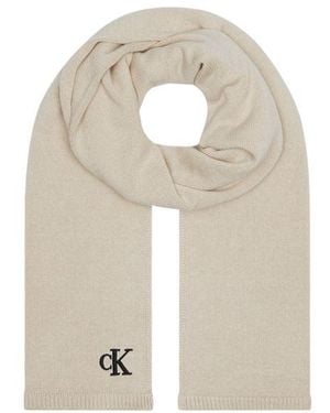 Calvin Klein Beige Cotton Scarf - Natural
