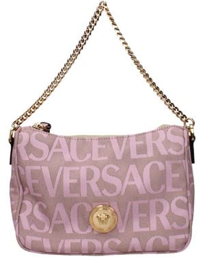 Versace Pink Fabric Handbag - Purple