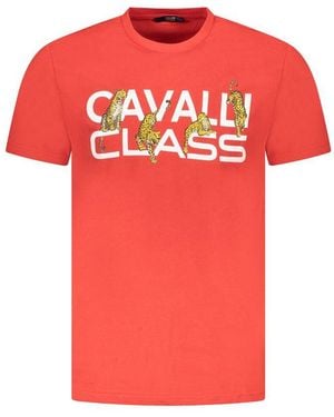 Roberto Cavalli Cheetah Print Short Sleeve Tee - Red