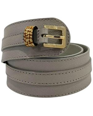 Borbonese Gray Genuine Leather 's Belt