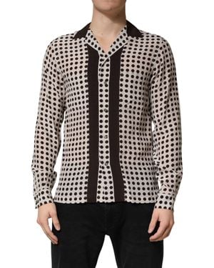 Dolce & Gabbana Polka Dot Silk Casual Shirt - Black