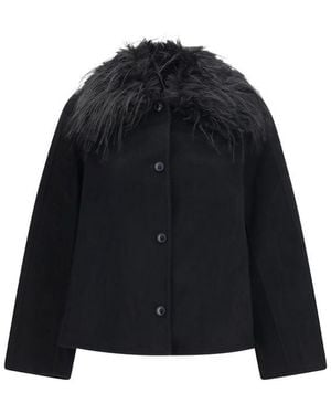 Loulou de Saison Wool Oves Aries Full-Length Jacket - Black
