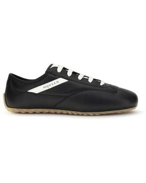 McQueen Black Calf Leather Bos Taurus Low Top Trainers