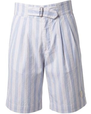 Trussardi White Cotton Men Short - Blue