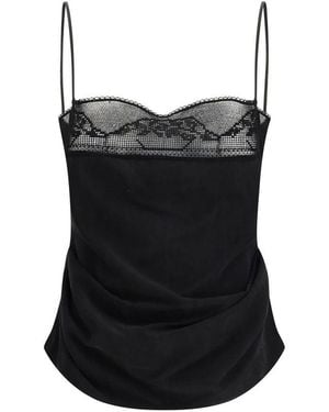 Magda Butrym Silk Draped Top - Black