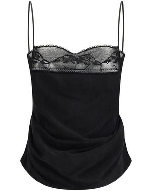 Magda Butrym Silk Draped Top - Black
