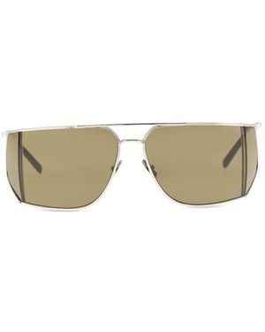 Saint Laurent Silver Metal Sunglasses - Metallic