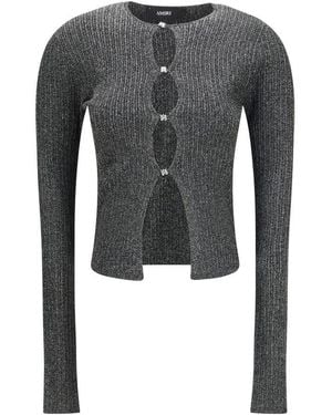 Amiri Black Viscose Cardigan - Grey